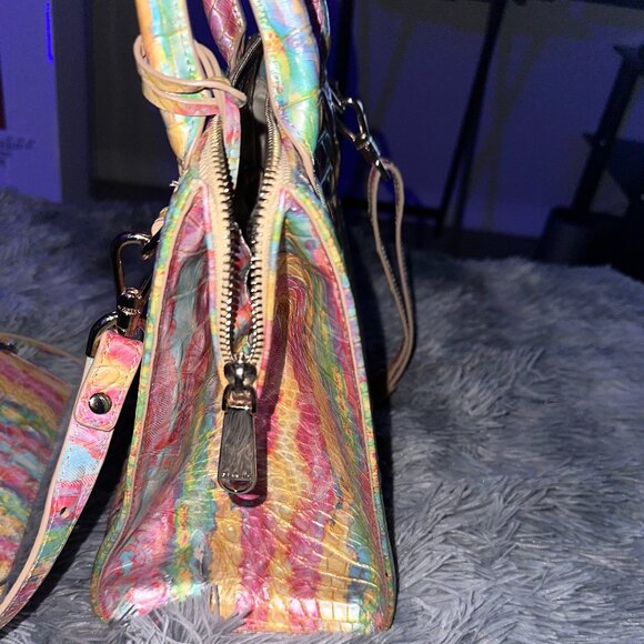 Brahmin Small Caroline Saltwater Taffy Melborne Satchel and Ady Wallet - Picture 4 of 7